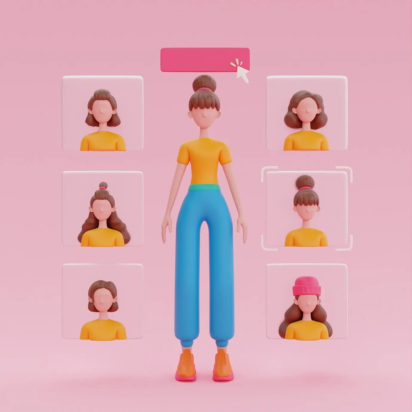 3D-рендеринг дизайна онлайн-аватара